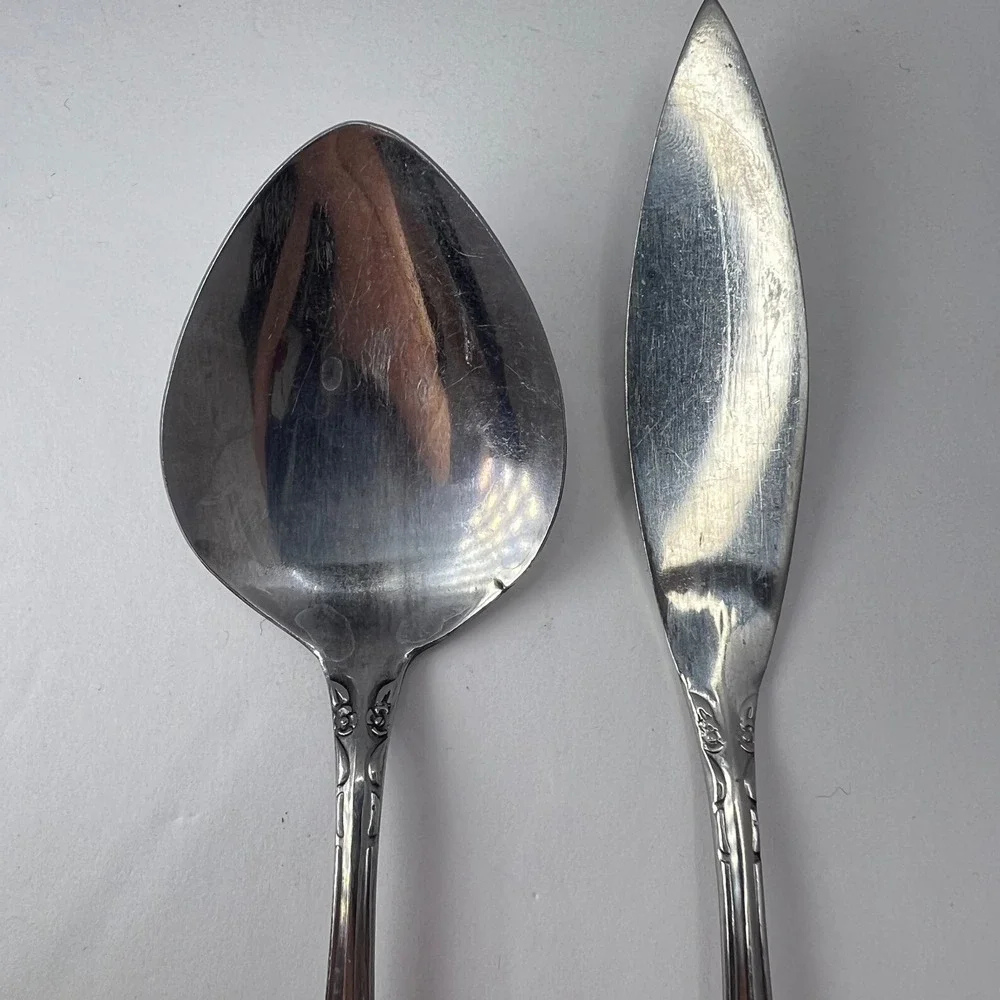 Oneida Northland Butter Knife Sugar Spoon Oval Bowl Stainless Royal Ballad Korea